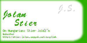 jolan stier business card